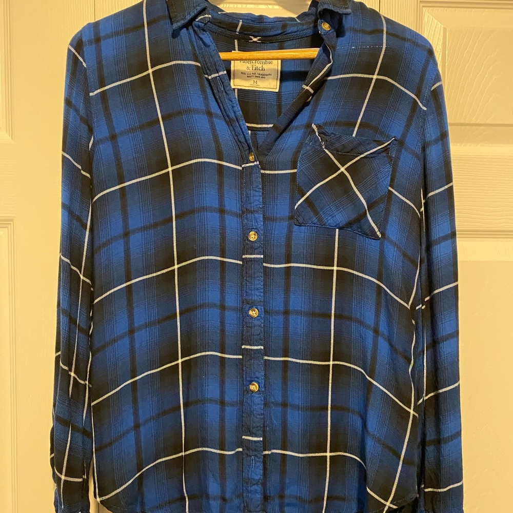Abercrombie & Fitch blue soft flannel shirt.